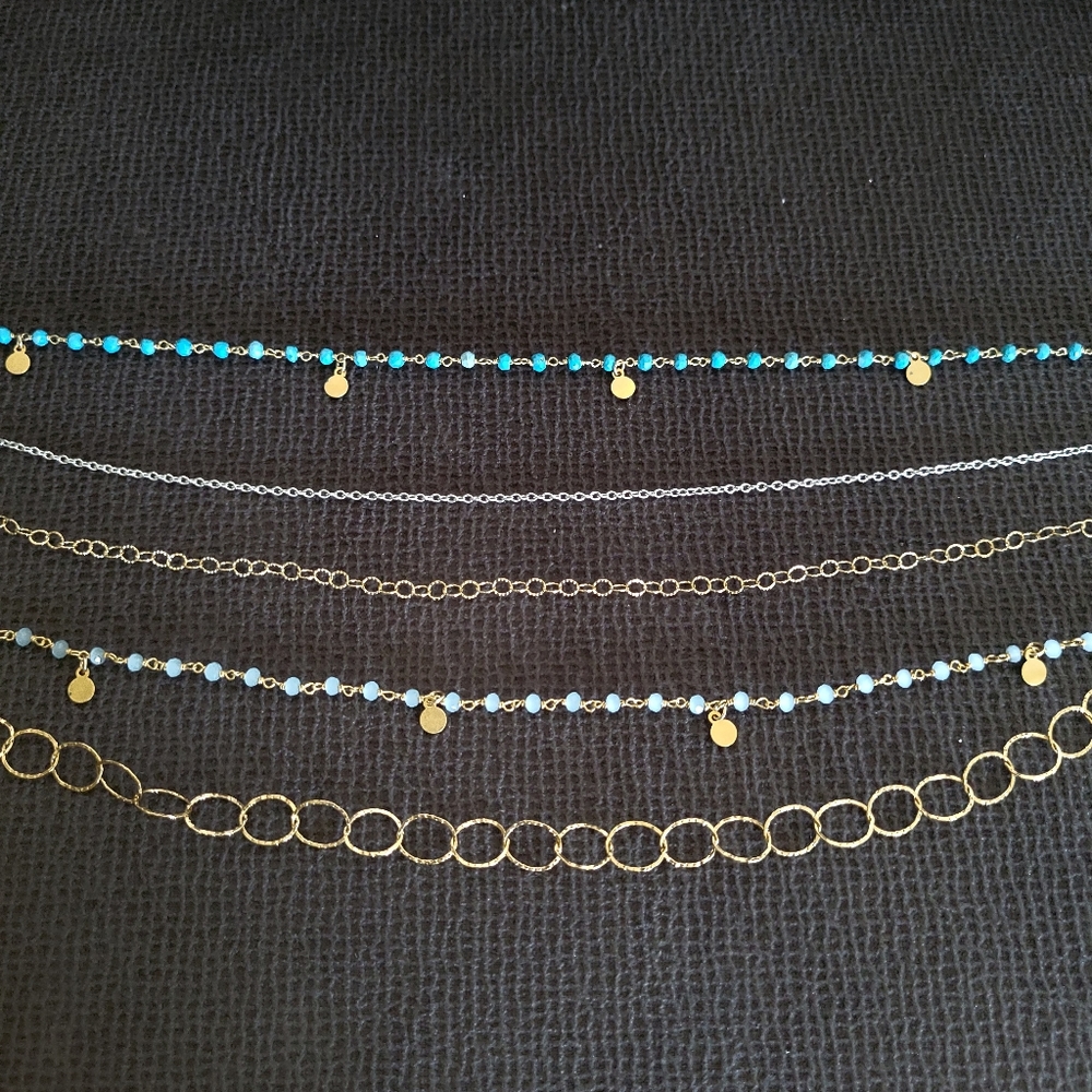Five🖐 Strand Necklace Statement Necklace - Picture 3 of 16